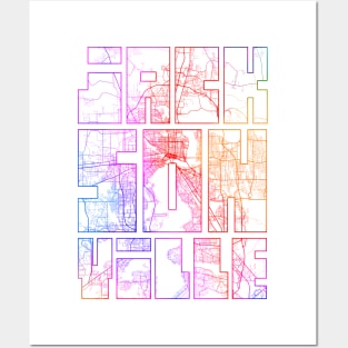 Jacksonville, USA City Map Typography - Colorful Posters and Art